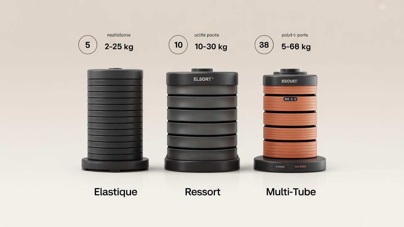 Types extenseur musculation elastique ressort multi-tube comparaison