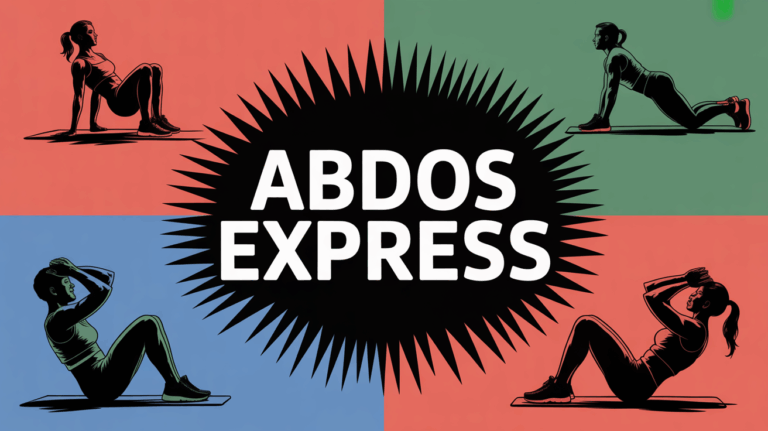 Tapis de sport avec silhouettes sportives abdos express