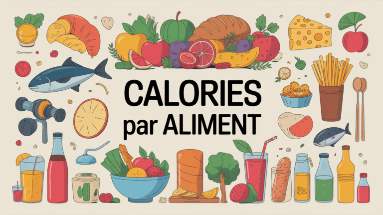 Tableau coloré calories par aliment nutrition sportive