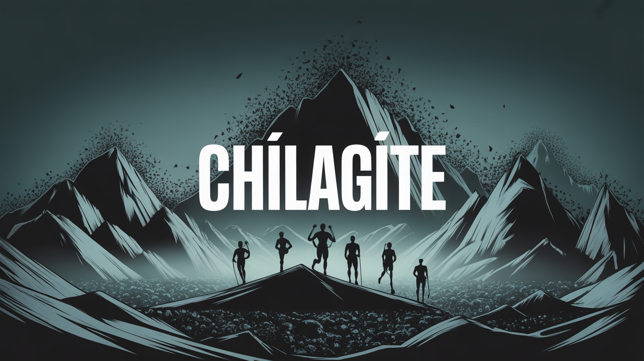 Vue stylisee montagne chilagite resine noire et mineraux sportifs