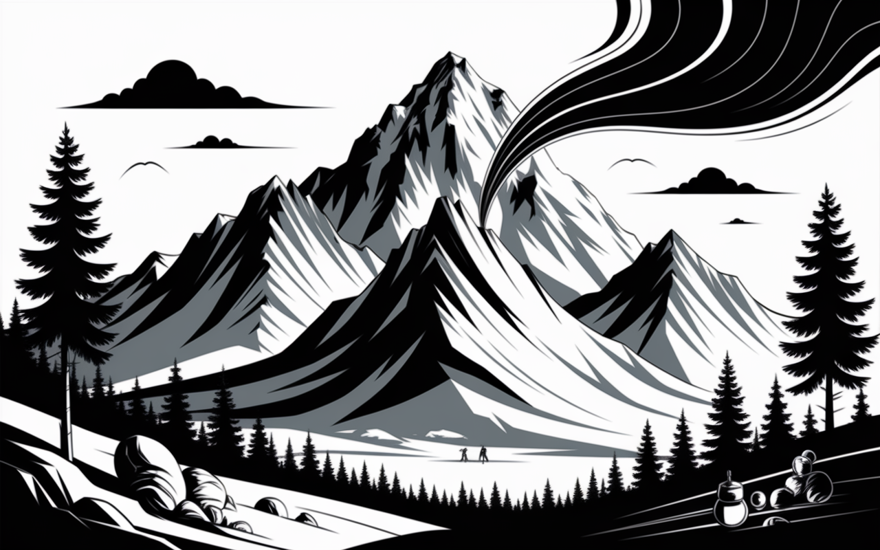 Illustration montagne himalaya chilagite collecte