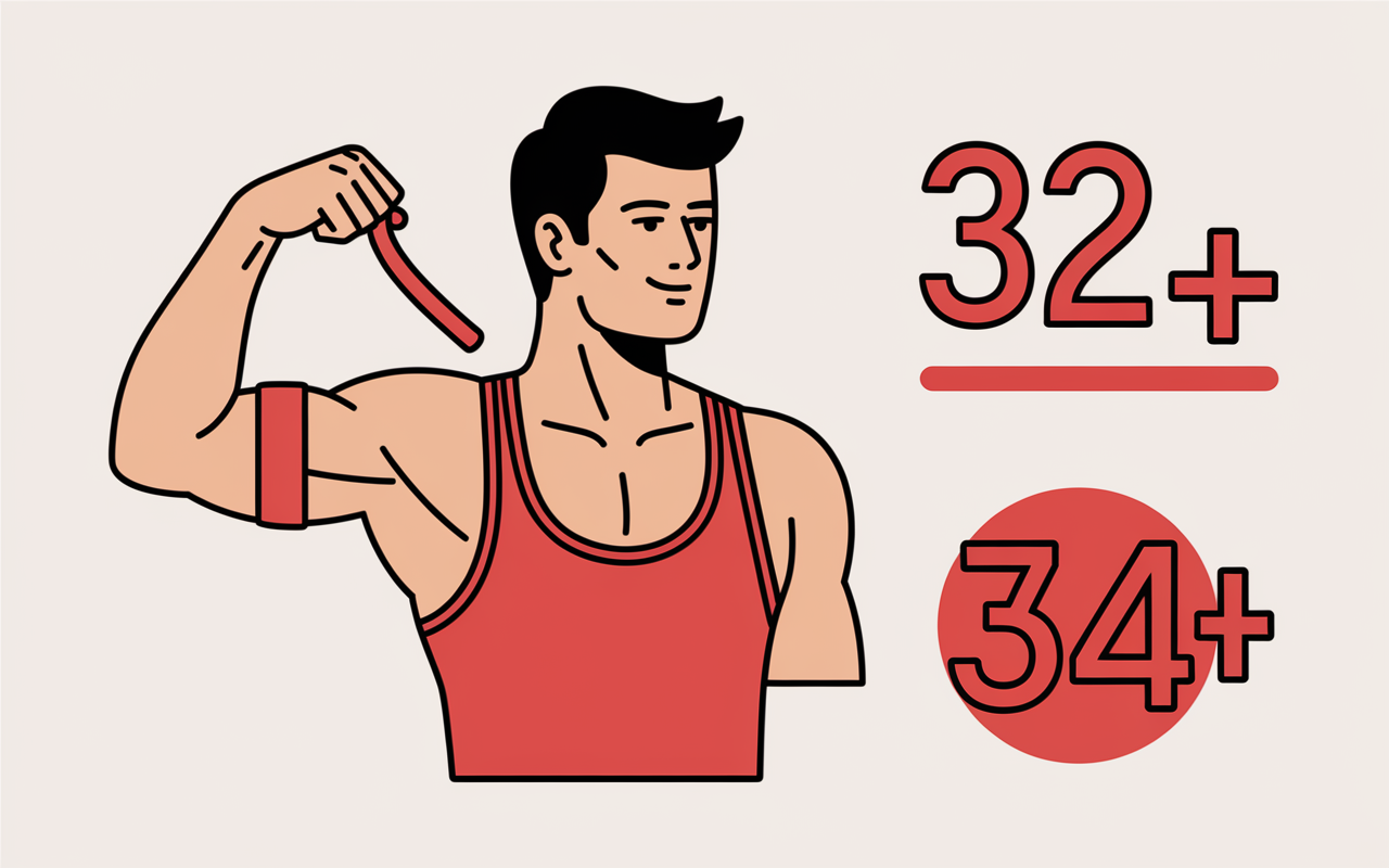 bras homme mesure tour de bras détendu et fléchi illustration