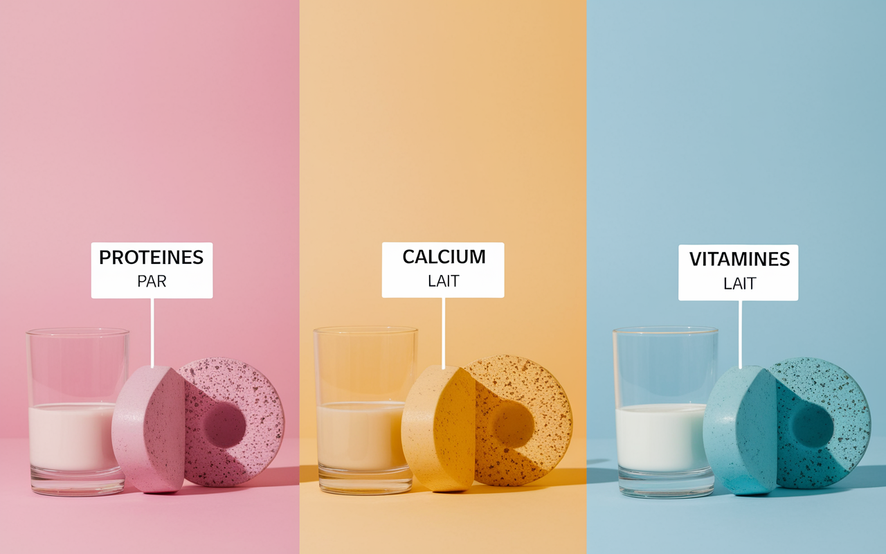 tableau nutrition lait faible en calories proteines calcium