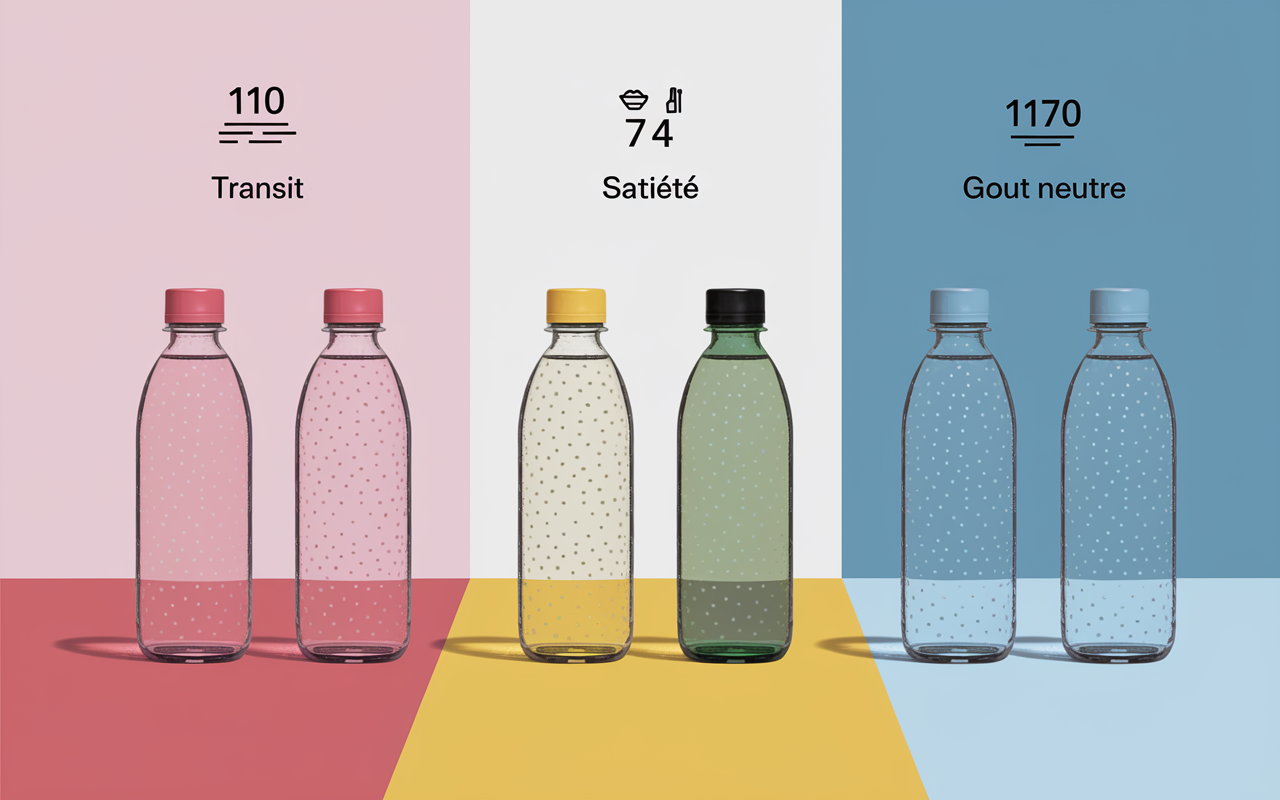 tableau bouteilles eaux pour perdre du ventre chiffres transit satiété