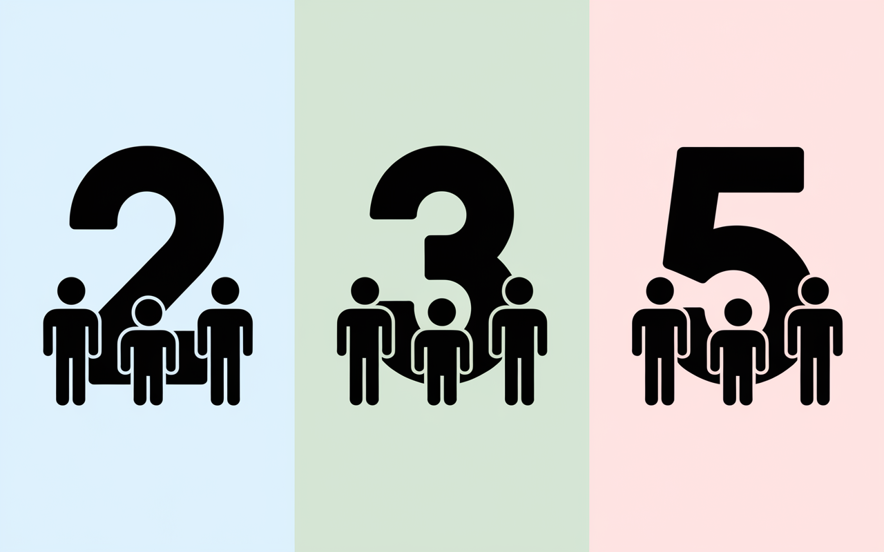 Graphique groupes sportifs silhouette 2 3 5 seances semaine