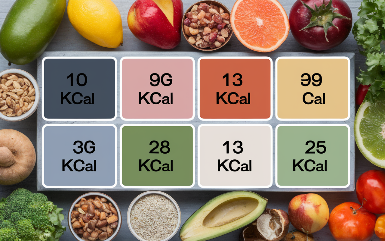 Table IG calories micronutriments sucre variés