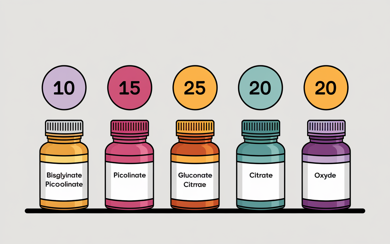 flacons zinc bisglycinate picolinate dosage visuel