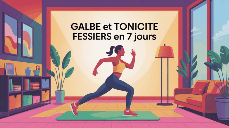 Illustration coaching sportif fessiers 7 jours salon moderne