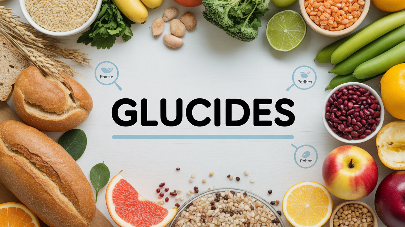 Table aliments riches glucides vue dessus