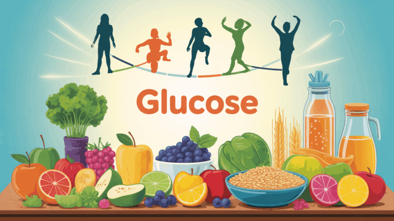 Vue aliments riches en glucose et énergie