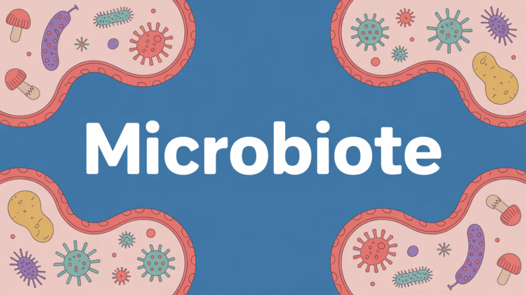 Illustration colorée du microbiote humain et micro-organismes