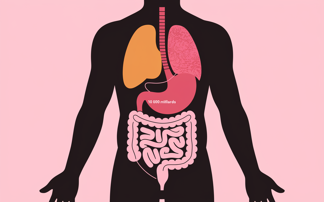 Schéma montrant localisation microbiote dans le corps humain