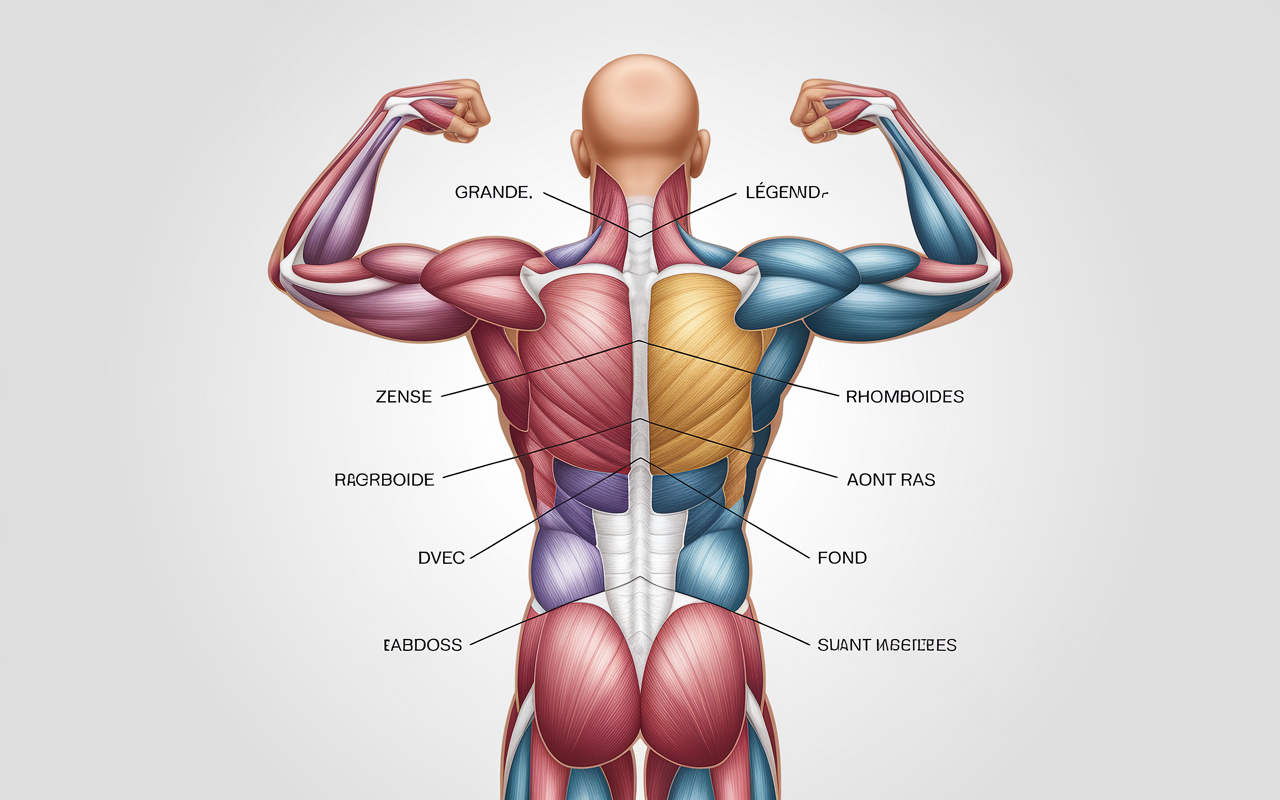 Schema muscles tractions pronation dos biceps abdos