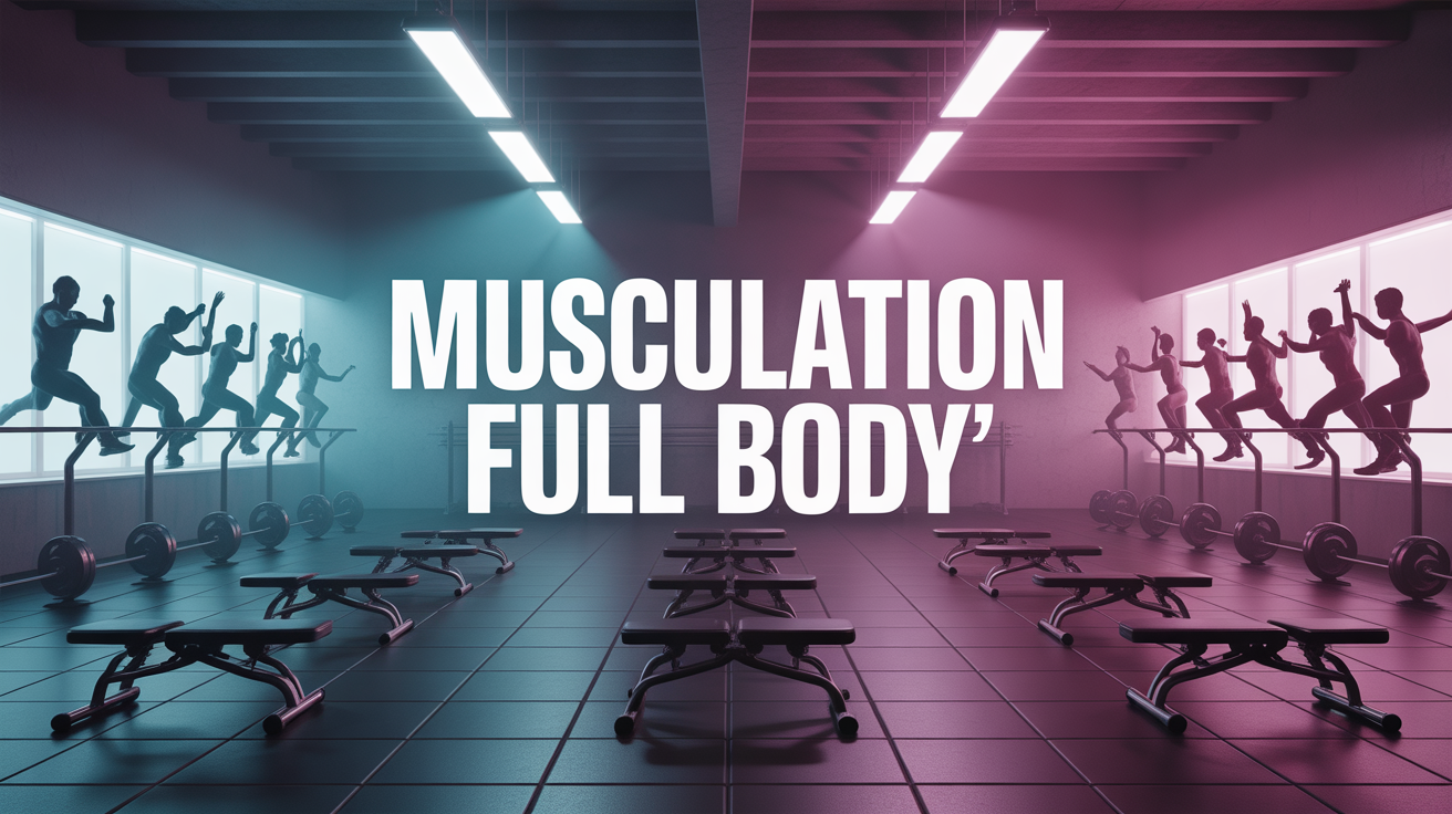 salle de sport musculation full body silhouettes