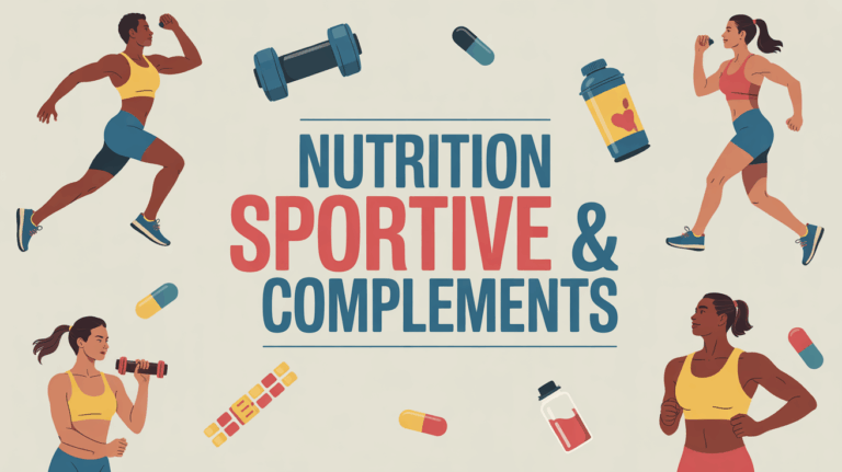 illustration nutrition sportive silhouettes shaker barres compléments