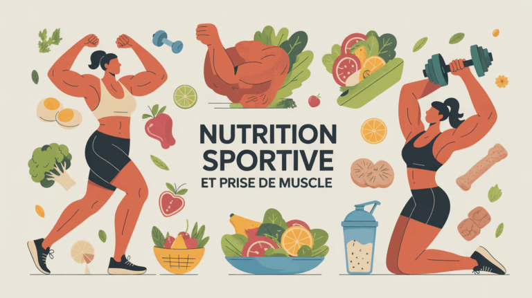 Illustration balance nutrition sportive, aliments et sportifs