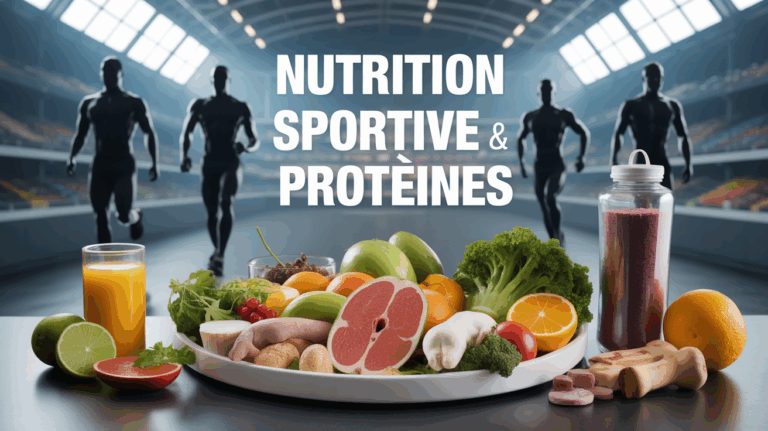 Assiette sportive avec aliments animaux et vegetaux en nutrition proteine