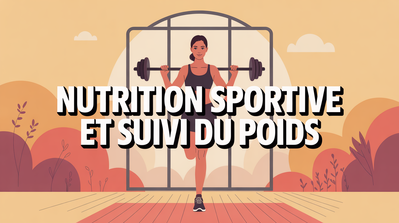 illustration nutrition sportive suivie du poids devant balance