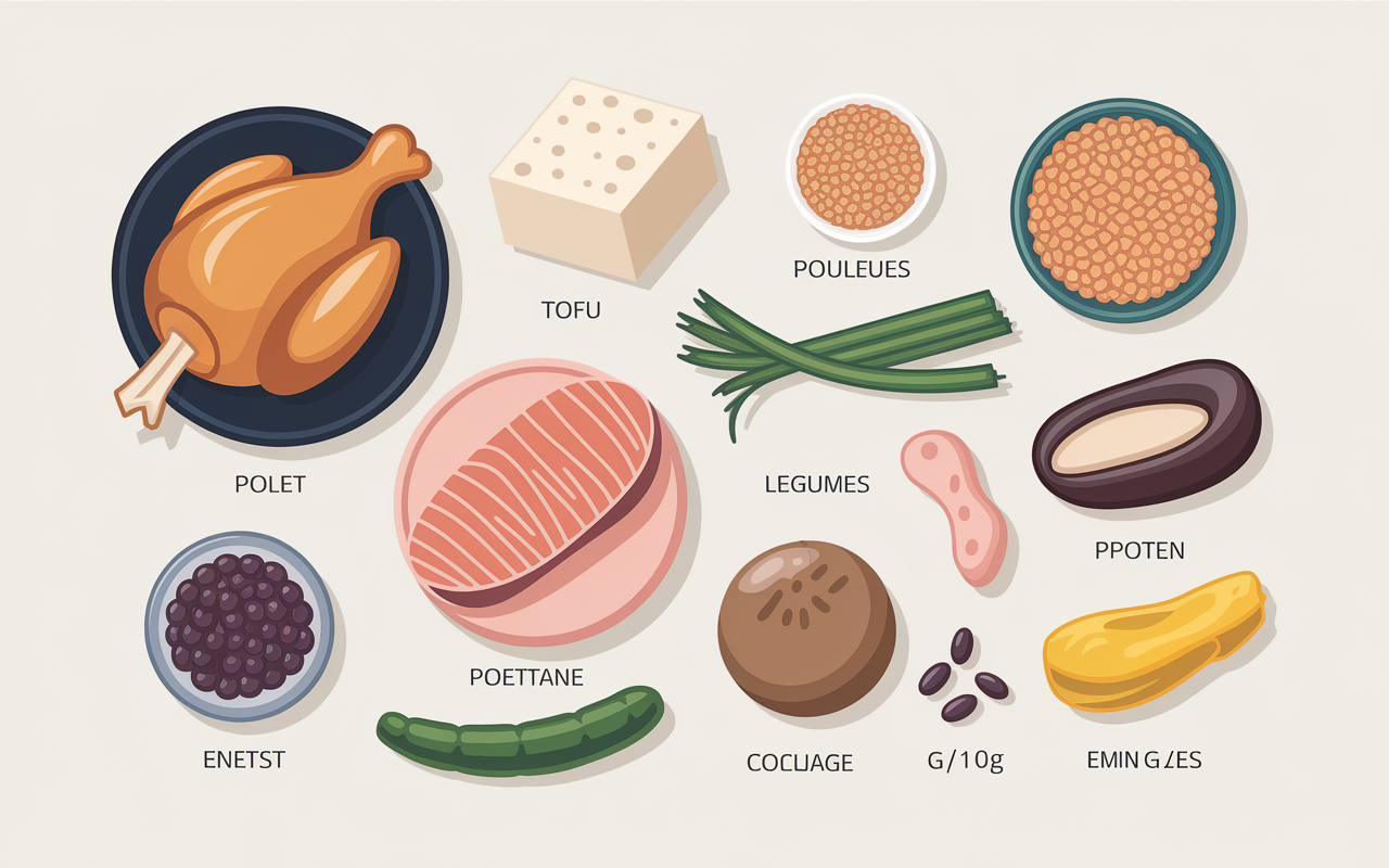 Table aliments avec quantite proteines g par 100g