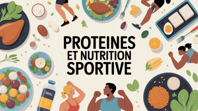 Table cuisine sportive avec aliments riches en proteines