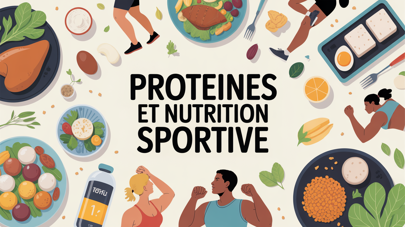 Table cuisine sportive avec aliments riches en proteines