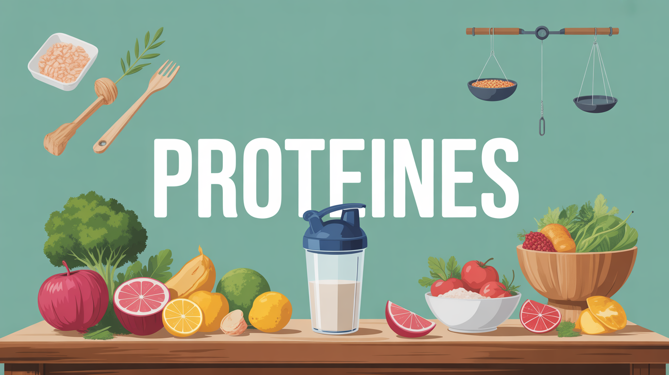 shaker de proteines haltères table bois nutrition musculation