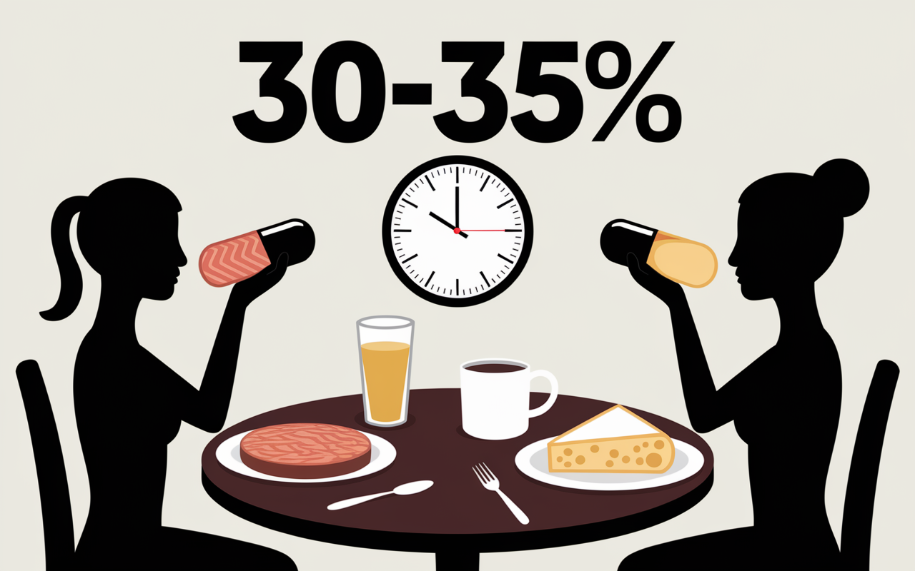 Petit-dejeuner, vitamine D Inkospor, plat gras, absorption 30-35%