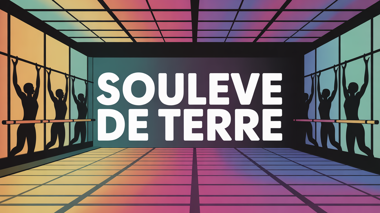 souleve de terre en salle, silhouettes musculation autour barre halteres