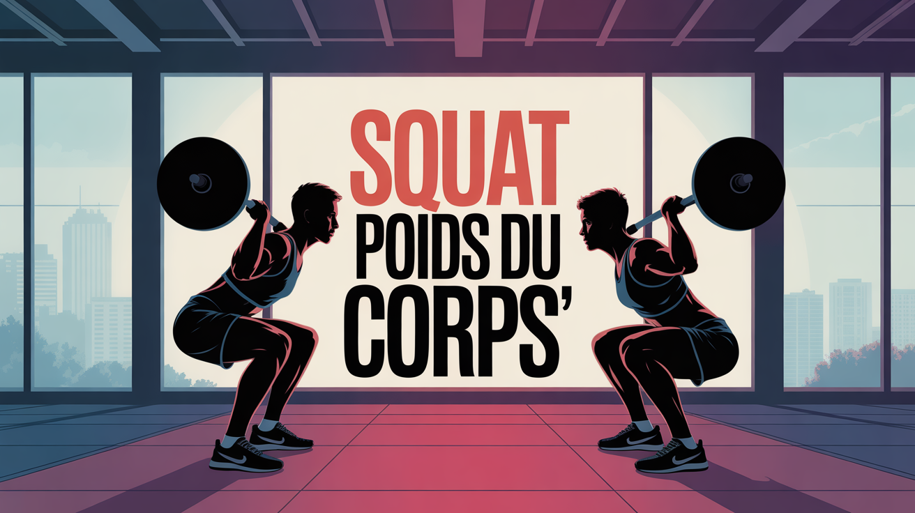 illustration squat poids du corps en action