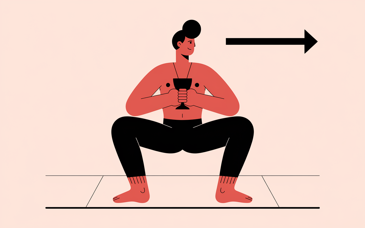 Squat goblet haltère posture parfaite vue de dos