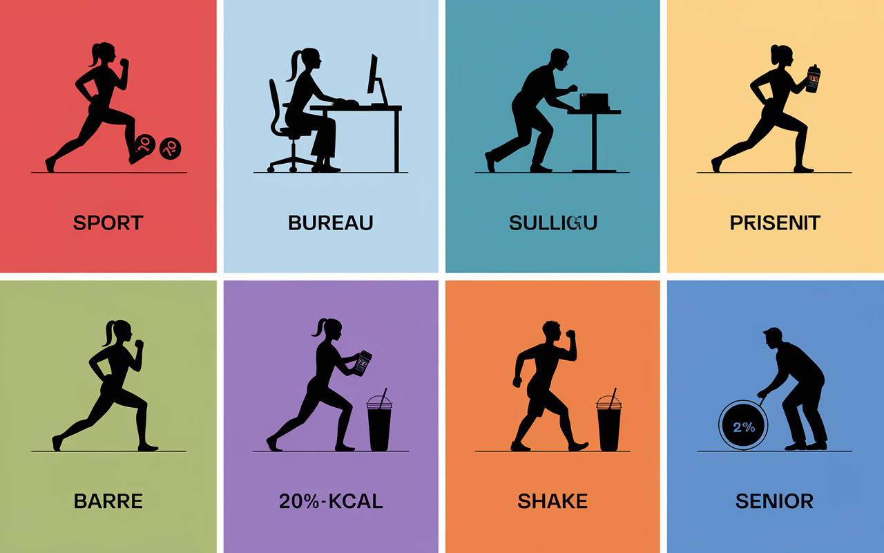 Contextes sport bureau senior substitut de repas proteine