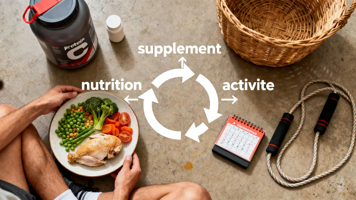 Vue table nutrition entraînement brûleur de graisse sport