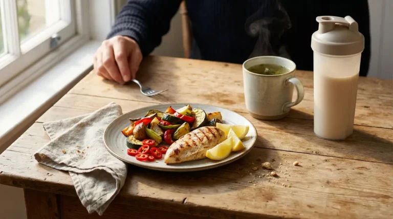 Assiette équilibrée avec aliments brûleurs de graisse pour sportif