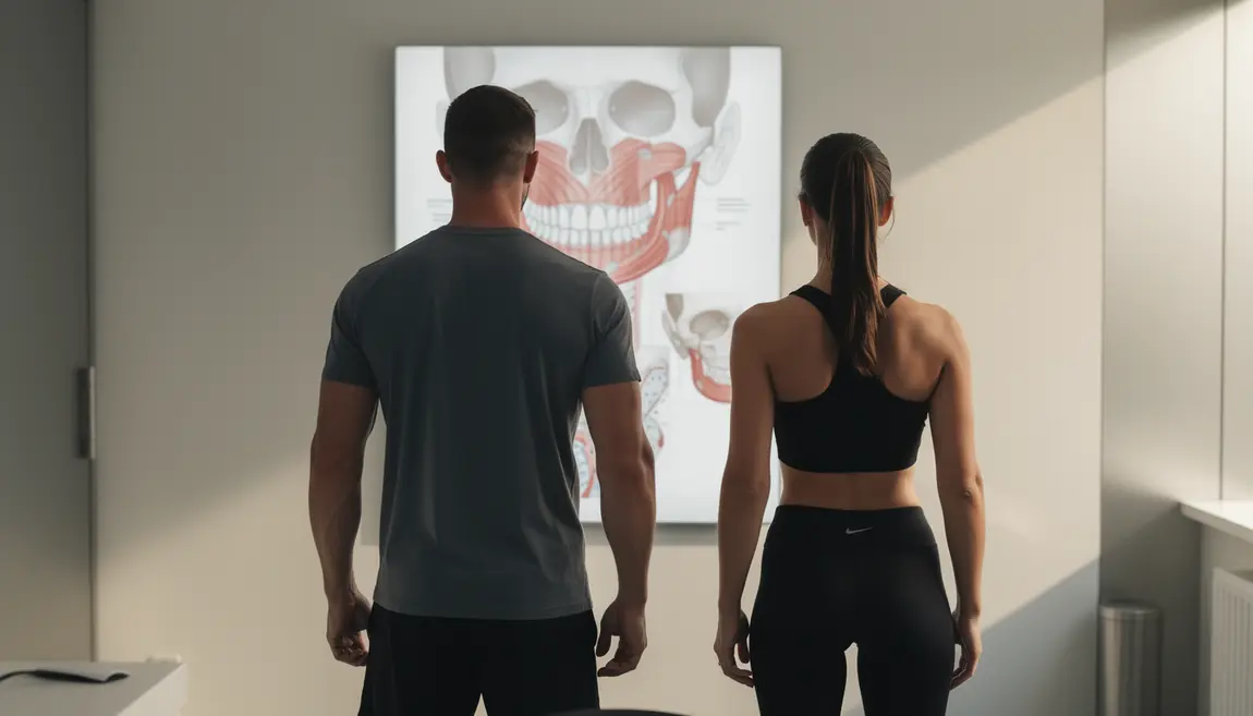 Silhouette homme et femme muscles mandibules sport
