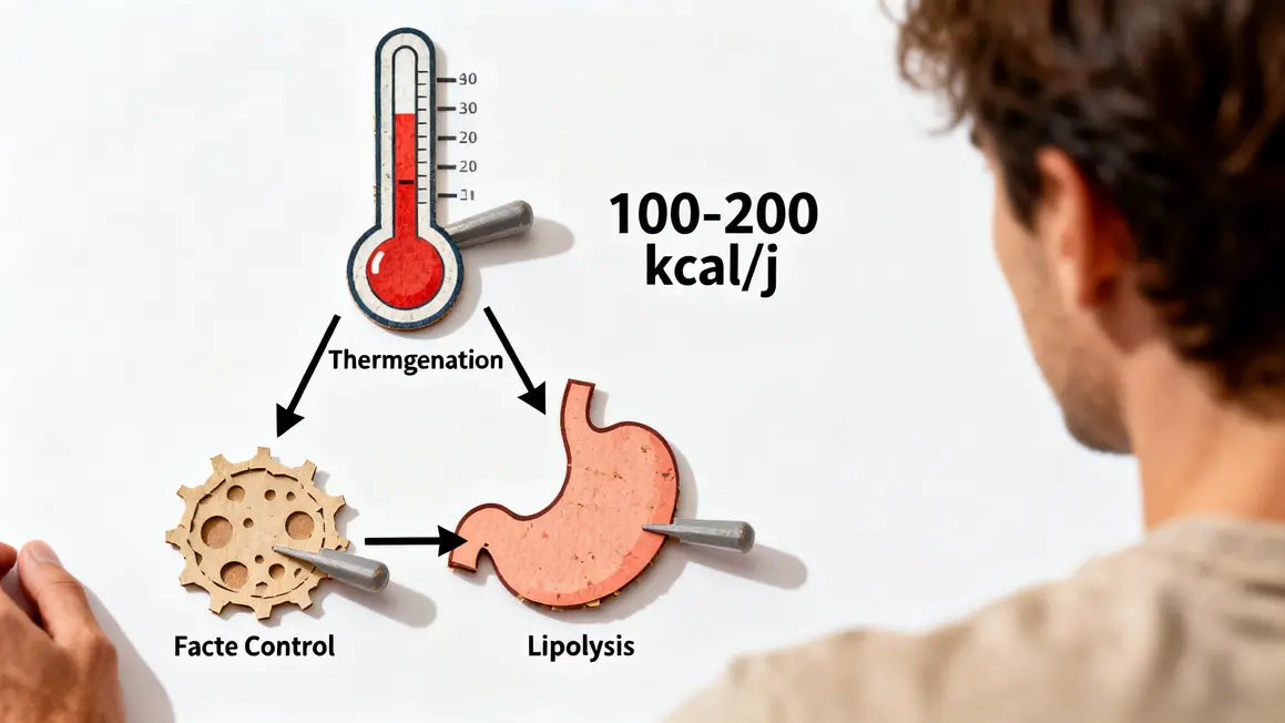 Schéma thermogenèse coupe-faim lipolyse brûleur de graisse