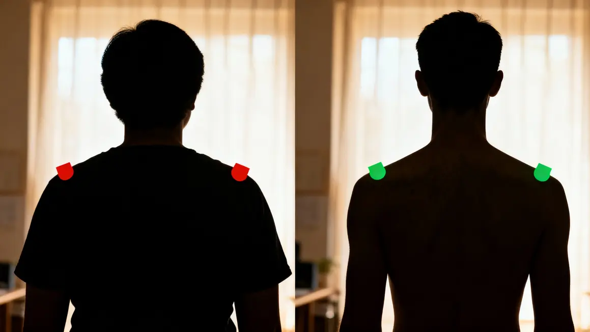 Comparatif mauvaise et bonne posture dos trapèzes