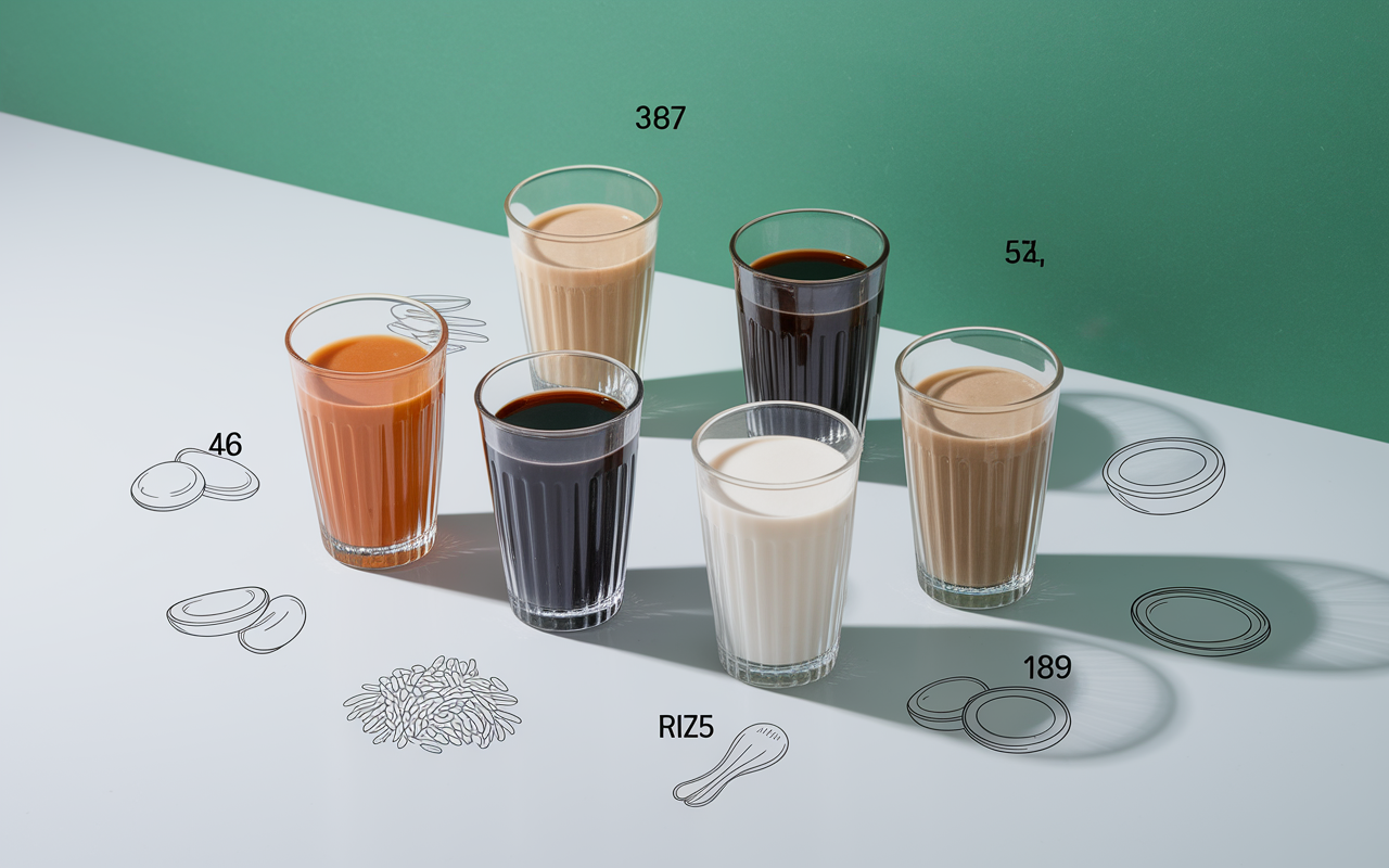lait vegetal le moins calorique six verres chiffres