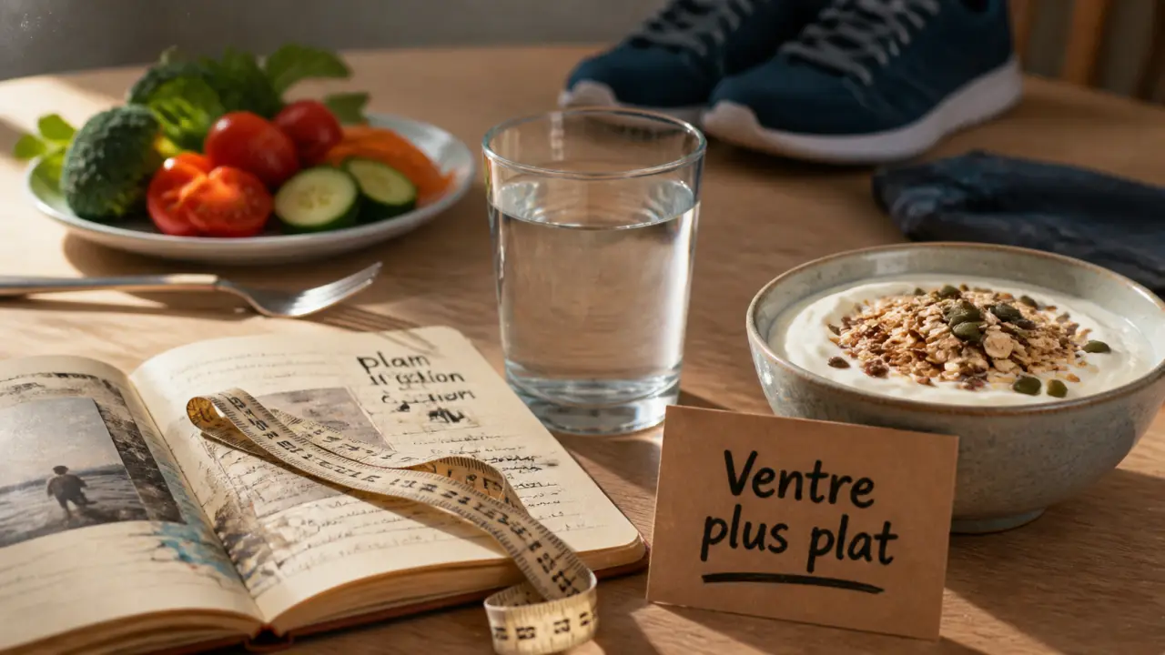 Bruler les graisses ventre : ruban mesure, yaourt et légumes, sommeil et sport