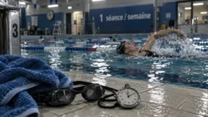 Natation 1 fois par semaine resultats : nageuse en piscine