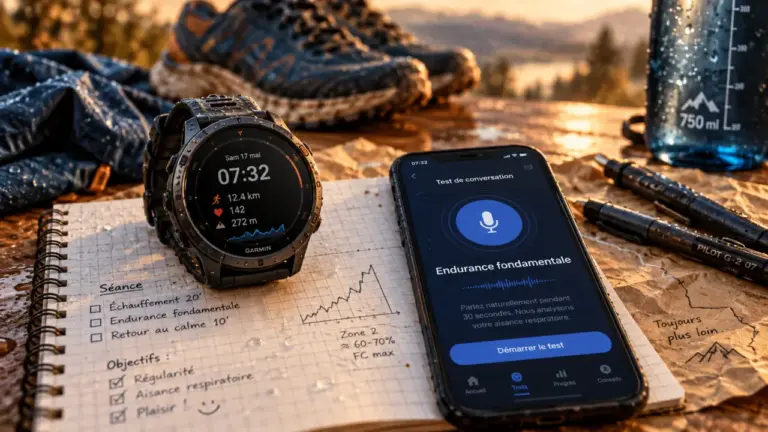Montre sport et repère de frequence cardiaque endurance fondamentale : test de conversation