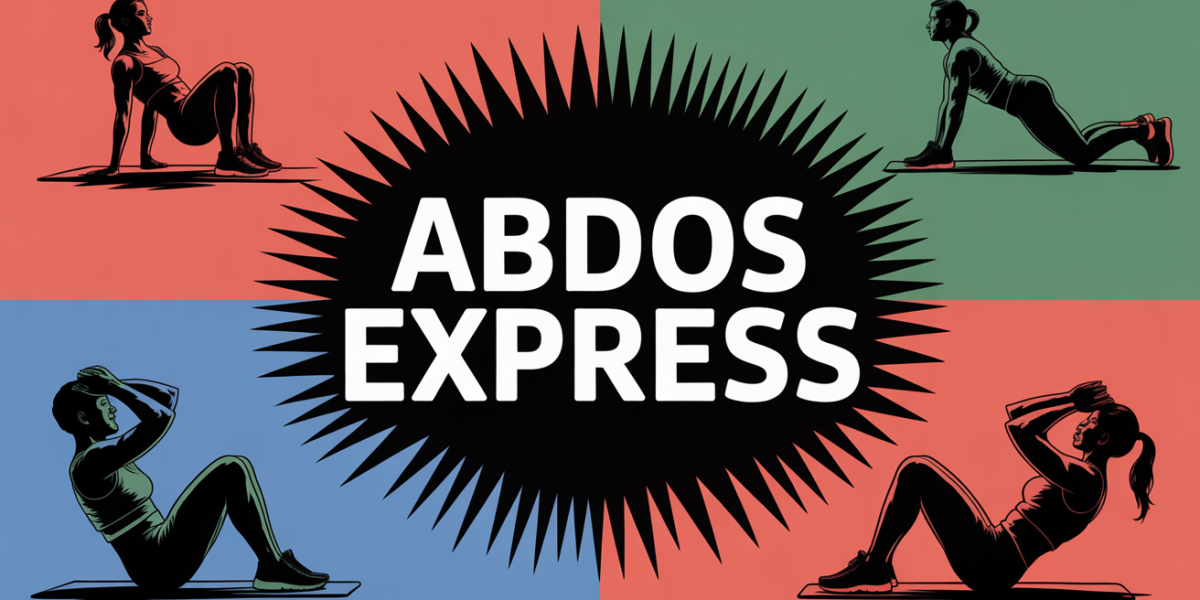 Tapis de sport avec silhouettes sportives abdos express