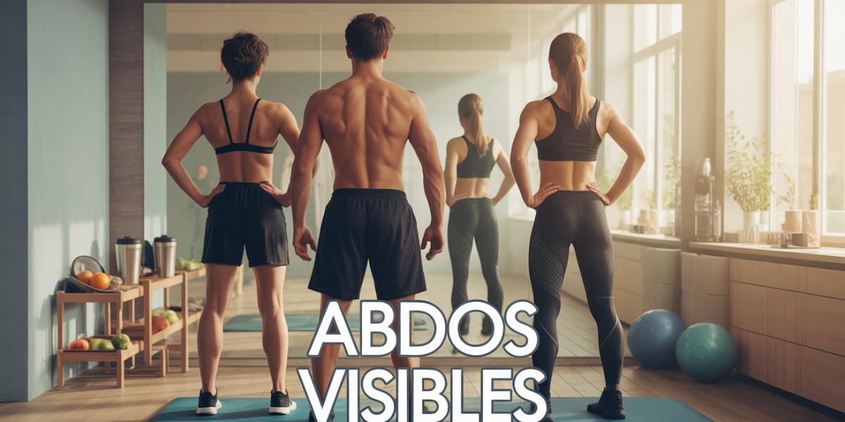 Scène dynamique abdos visibles homme femme nutrition sport