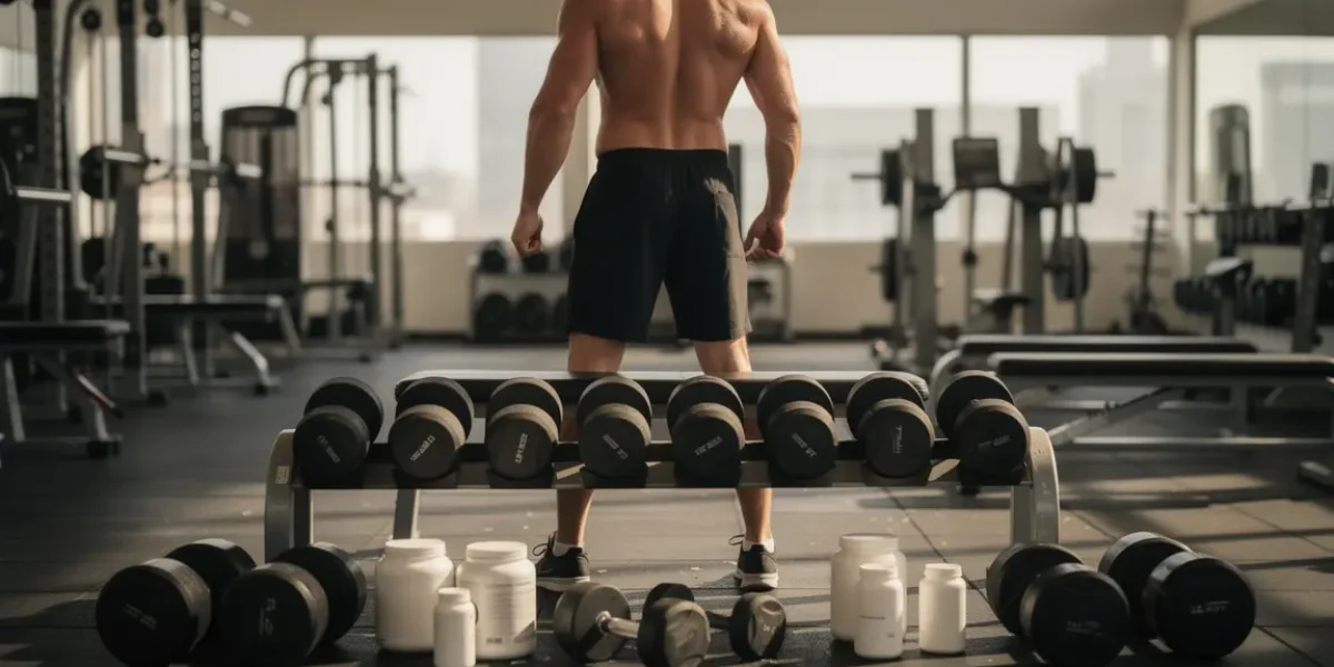 homme sportif dos salle de sport bruleur de graisse