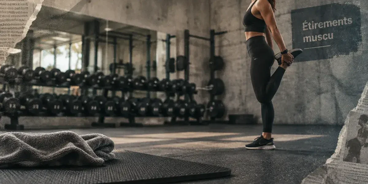 Étirements musculation : étirement quadriceps debout, avant et après l’entraînement