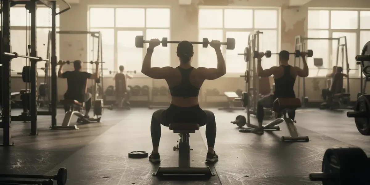 Personnes travaillant les trapèzes en salle, focus posture