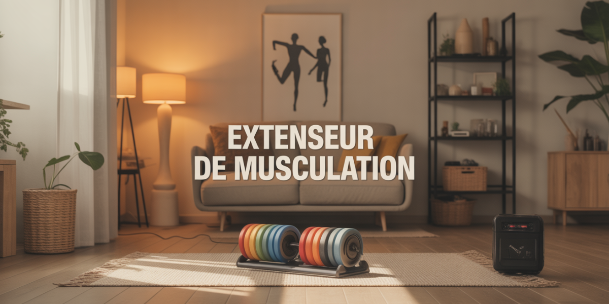 Accessoires musculation maison avec extenseur bande elastique fitness