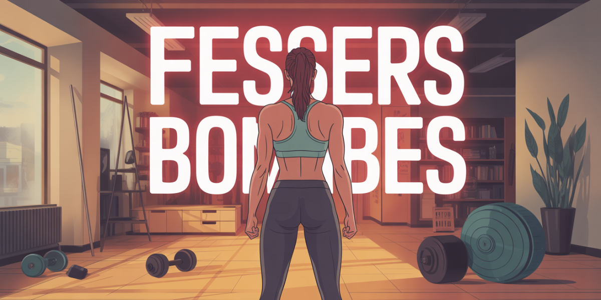 Femme sportive de dos en salle, fessiers bombés, ambiance motivante