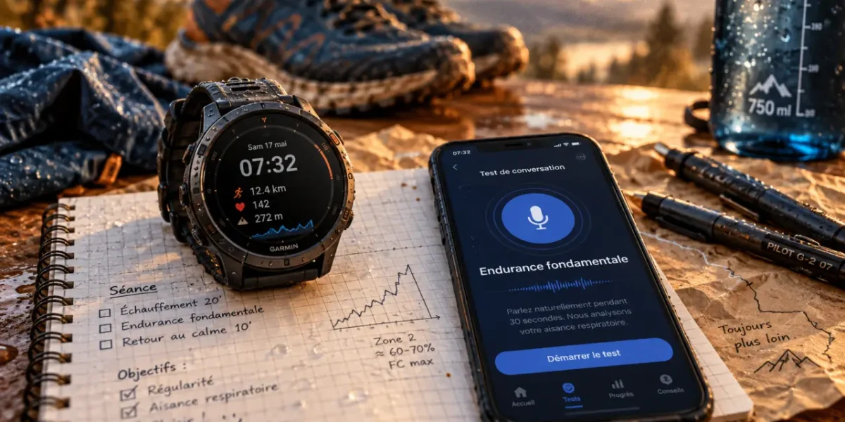 Montre sport et repère de frequence cardiaque endurance fondamentale : test de conversation