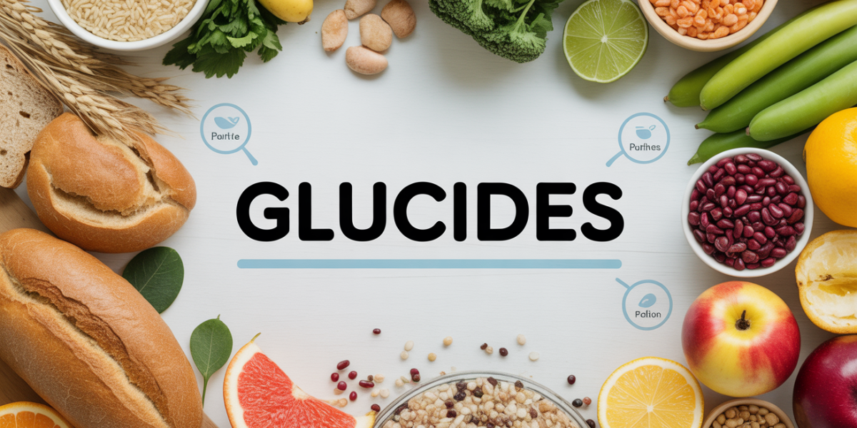 Table aliments riches glucides vue dessus
