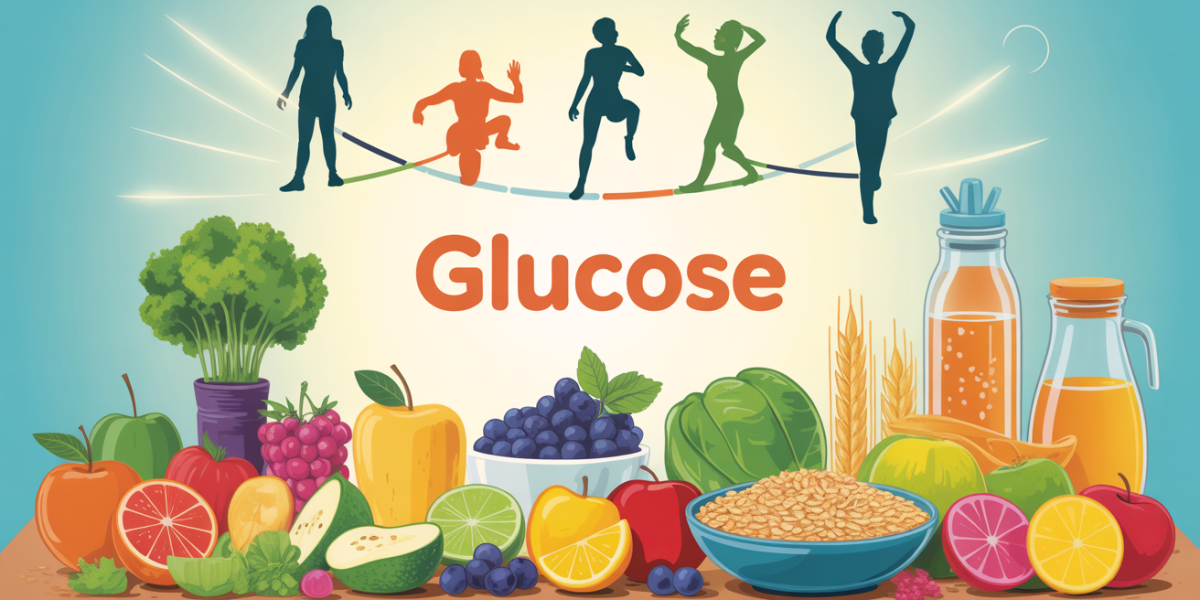 Vue aliments riches en glucose et énergie